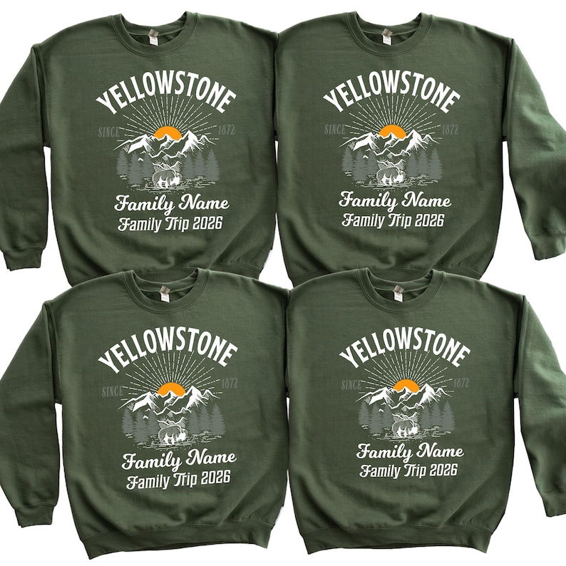 Custom Yellowstone Family Trip Shirt: National Park Group Vacation Sweatshirt image 1