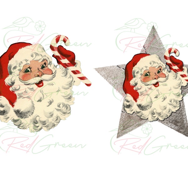 Santa Star Christmas PNG | Retro Sublimations, Holiday Sublimations, Designs Downloads, PNG Clipart, Shirt Design, Sublimation Download