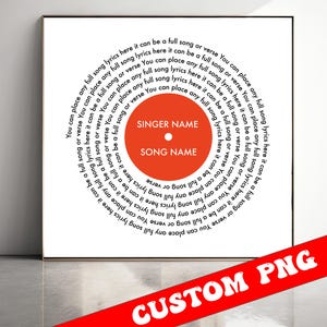 Personalized Lyrics PNG, Printable Wedding Gift, Music Poster PNG, Personalised Wall Art PNG, Custom Song Lyric Poster, First Dance Song Png