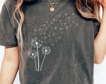 Comfort Colors Windflower T-Shirt: Dandelion Floral Graphic Tee