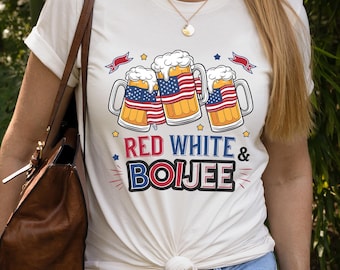 Red White and Boujee Shirt,  Fourth Of July Beer Shirt, Beer Lovers July 4th T-shirt, Independence Day Shirt, Patriotic Beer  Tee