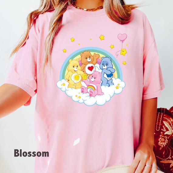 Comfort Colors Rainbow Bear Shirt: 80s Cartoon Nostalgia