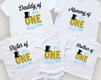 Mr. Onederful First Birthday Family Matching T-Shirts
