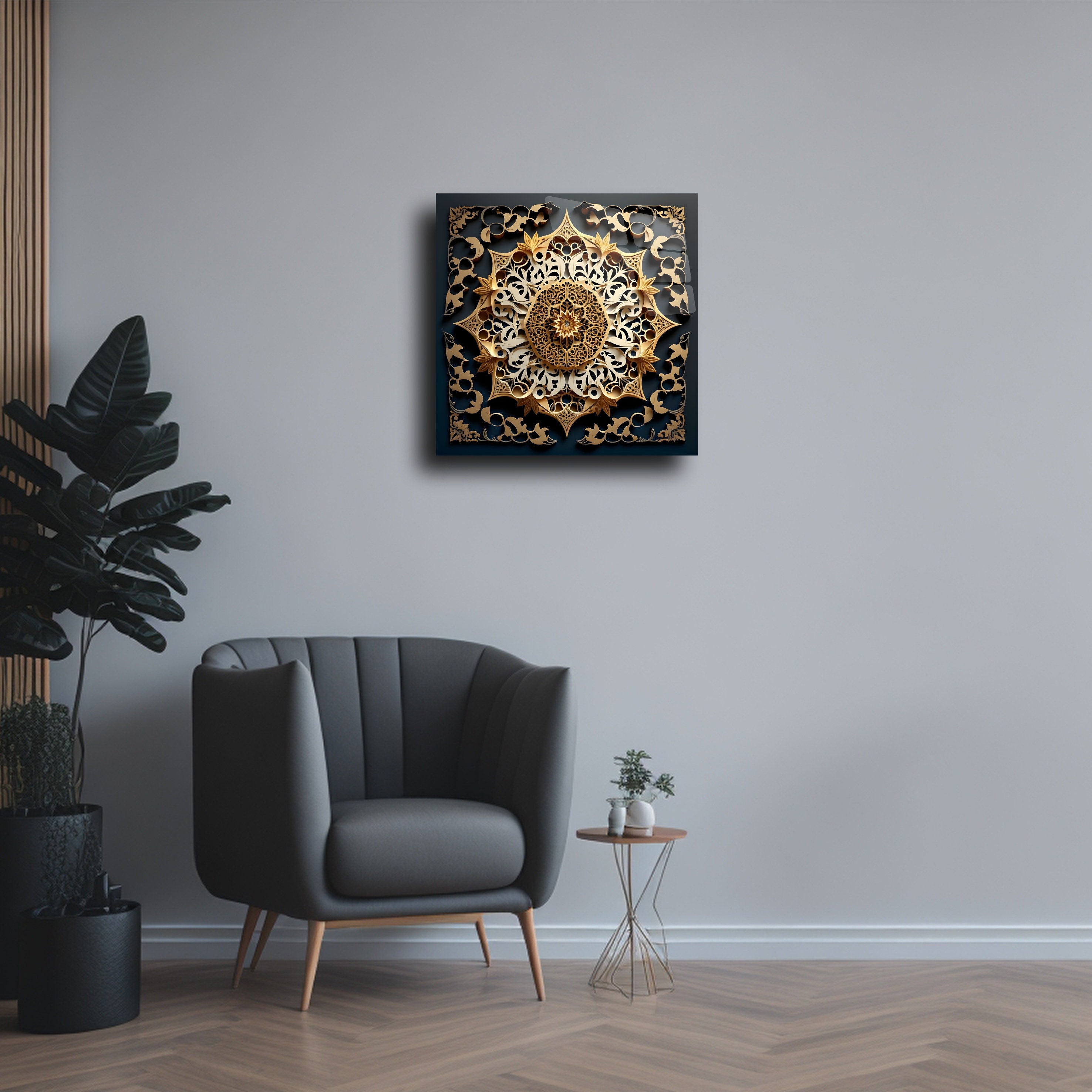 Colorful Sacred Geometry Mandala Designed Glass Wall Art Decor,yoga ...