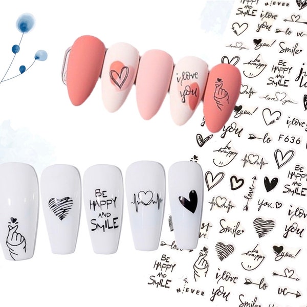 Letter Nail Decals - Etsy