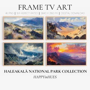 Haleakala National Park Art: Vintage Landscape Painting Set (Digital Download)