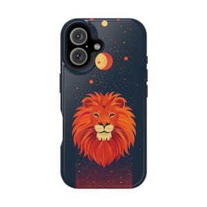 Leo Lion Zodiac Sign Phone Case Horoscope Cover for iPhone 16, 15, 14, 13 MagSafe