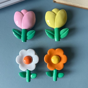 3D Ceramic Flower Tulip Daisy Phone Grip Universal Smartphones Secure Hold Stand|Gift Unique|Phone Stand Mount|Kindle Holder Colourful