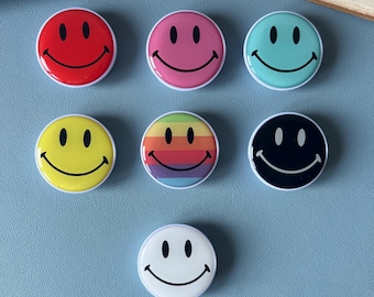 Smiley Face Circle Color Phone Grip Universal Smartphones Secure Hold Stand|Gift Unique|Phone Stand Mount|Kindle Holder Colourful Pink Cute