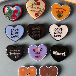 RESTOCKED Heart Quote Shape Color Phone Grip Smartphones Secure Hold Stand|Gift Unique|Phone Stand Mount|Kindle Holder Colourful Pink Love