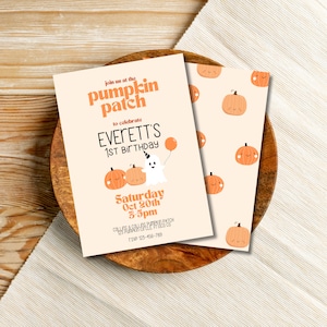 Pumpkin Patch Birthday Invitation, Spooky One (Digital Download)