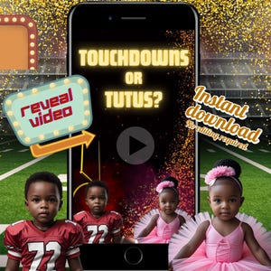 Touchdowns or Tutus Gender Reveal Video Football Girl Gender Reveal Video African American Gender Reveal Girl or Boy Gender Reveal Video