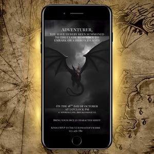 D&D-uitnodiging Dungeons and Dragons-uitnodiging Digitale uitnodiging Geanimeerde uitnodiging D en D-uitnodiging DnD tieneruitnodiging jongen tekstuitnodiging