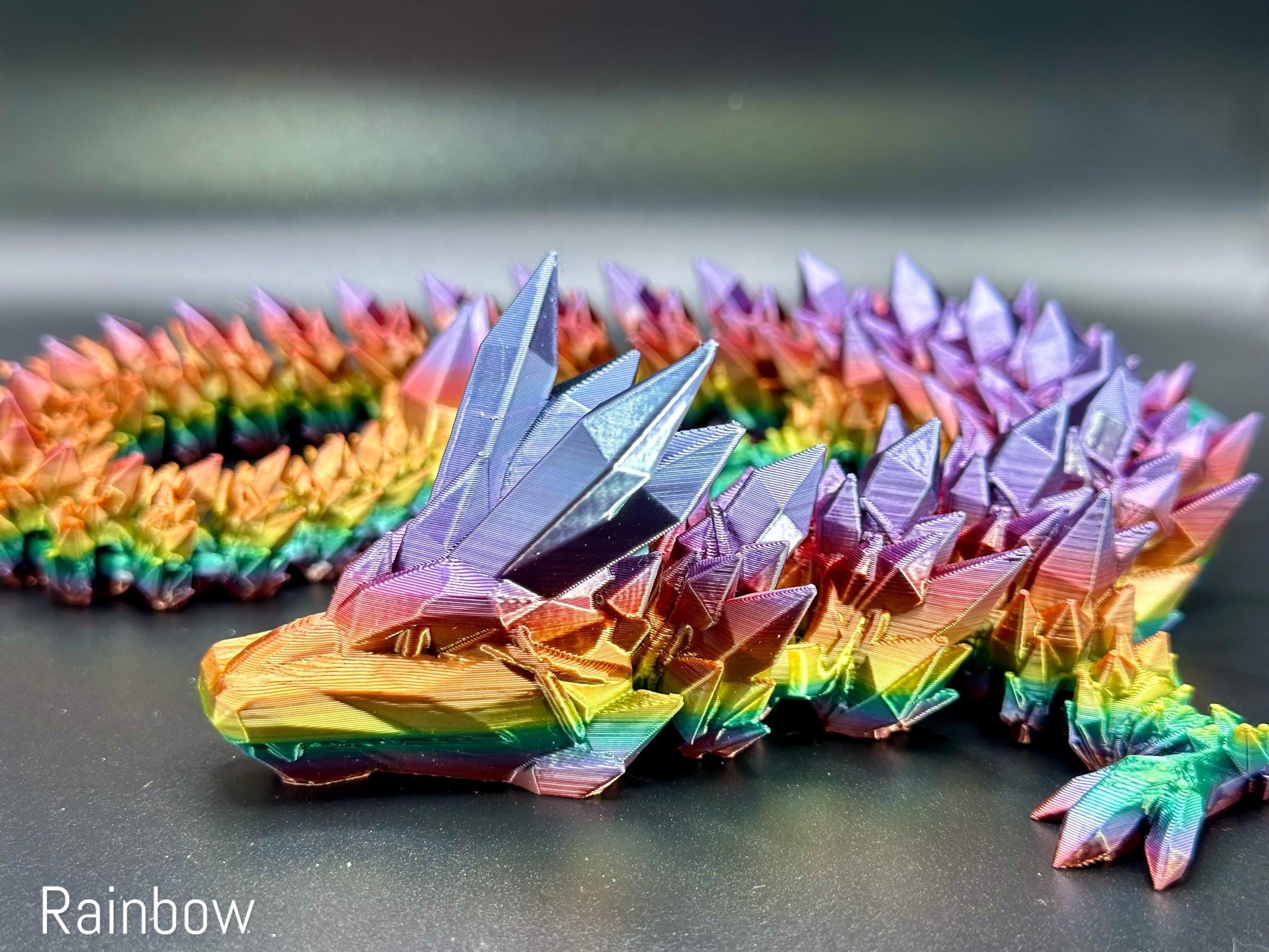 3D Printed Dragon, Crystal Dragon 3D Printed, Fully