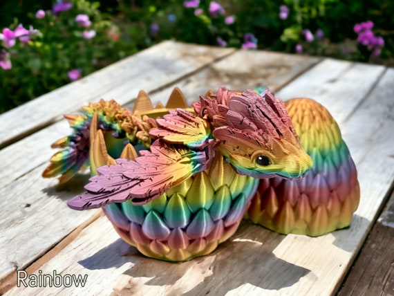 3D Printed Dragon With Wings Dragon Egg Fidget Toy Surprise