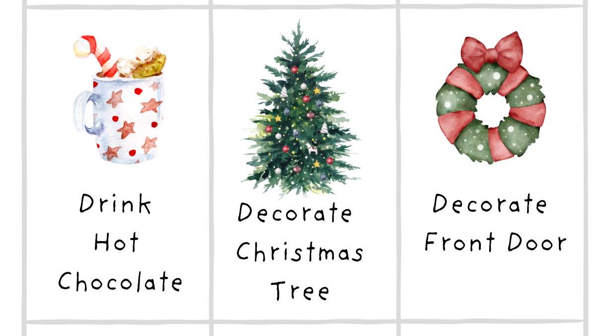 Christmas Advent Calendar Activity Cards Kids Printable (PDF JPG) Etsy
