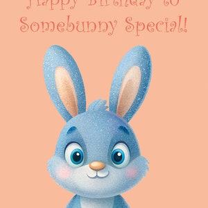 Digital Birthday Card Bunny Birthday Downloadable Birthday Hug Card