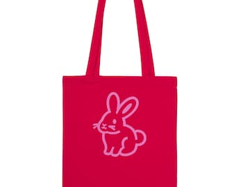 Bolso de mano con estampado de conejo adorable, regalo para amantes de los conejos.