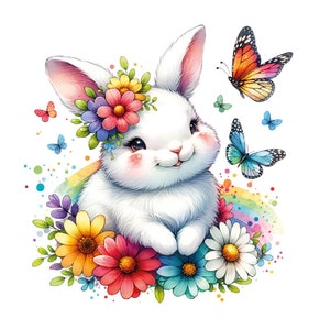 Sommer Hase Digitale Dateien süsse Häschen Clipart