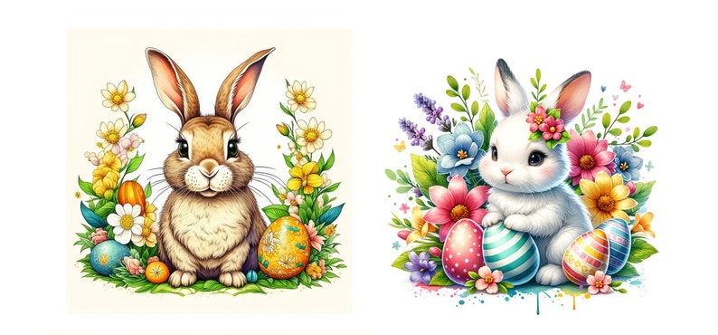 Easter Bunny Digital Files Easter Clipart - Etsy