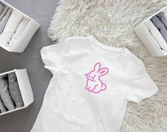 Cute bunny shirt, pink bunny print