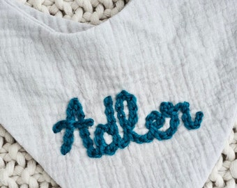 Custom Hand Embroidered Bib | Baby gift | First Birthday | Personalized Name Gift | Hand Embroidered Gift | Personalized Name | Monogram