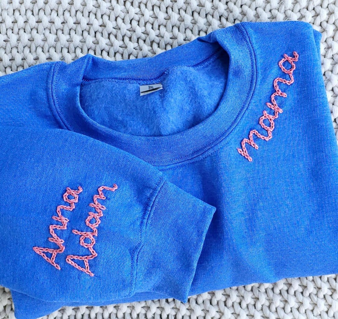 Embroidered Cool Blues Batik Mama Sweatshirt main image 1
