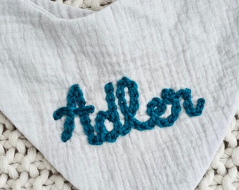 Custom Hand Embroidered Bib | Baby gift | First Birthday | Personalized Name Gift | Hand Embroidered Gift | Personalized Name | Monogram