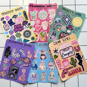 Holographische Mädchen-Serien-Aufkleber-Blatt, handgemachte thematische Aufkleber, Kunst-Design-Aufkleber, Scrapbooking stationär, niedliche Handwerk-Aufkleber-Sammlung