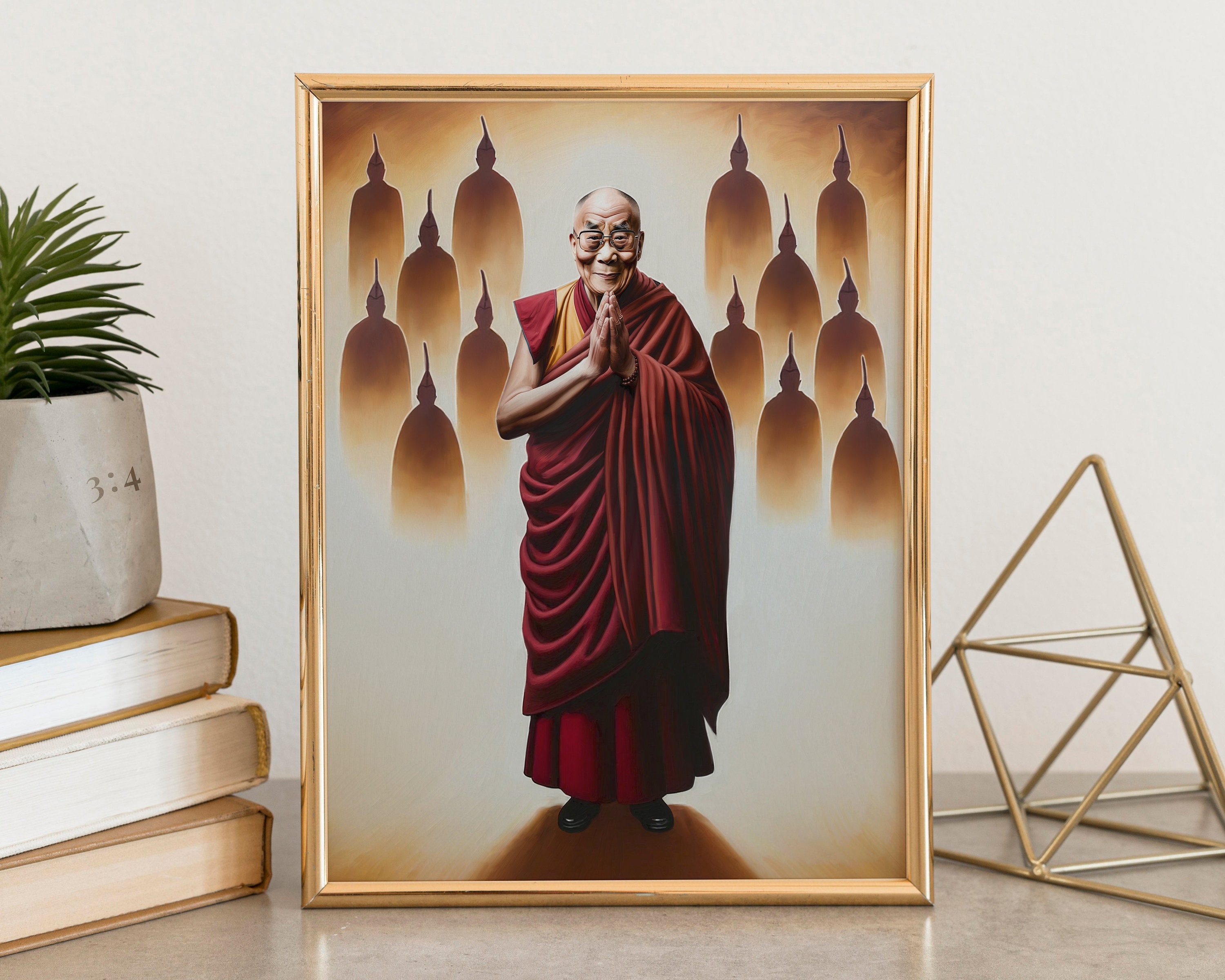 The Dale Llama Pitbull Dalai Lama Digital Art for Print 