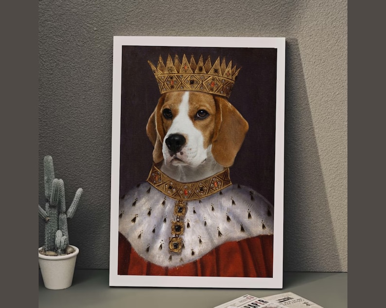 Custom Pet Portrait Digital File Pet Royal Portrait Royal Etsy