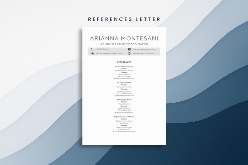 Neutral Resume Template CV | Cover Letter + References +1 Layout ...