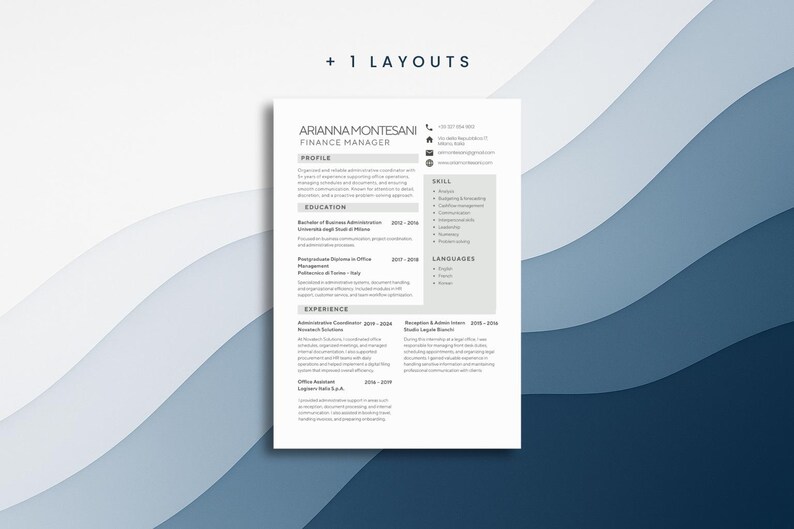 Neutral Resume Template CV | Cover Letter + References +1 Layout ...