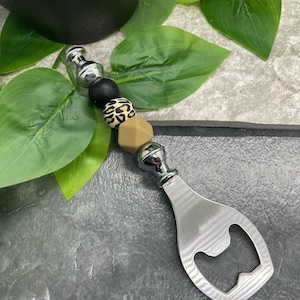 5.7&quot; Handmade Silicone Beaded Bottle Bar Opener Stainless Steel New A3749
