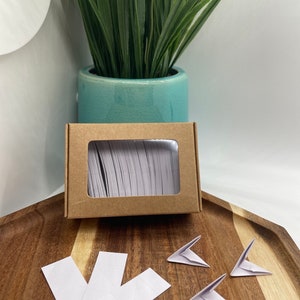250 origami 3D blanc fait main, papier froissé triangulaire 1/32