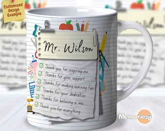 Custom Design For Mug| Digital Sublimation Mug Wrap PNG| 11oz Coffee Design| Personalized Teacher Mug Wrap| Student Design| Student Mug Wrap