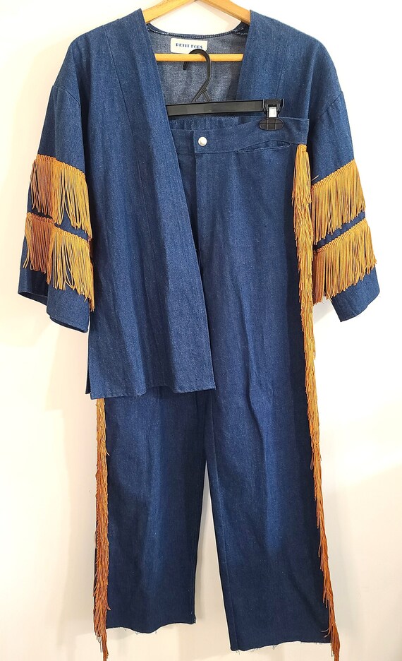 70s Petit Fors LA Women's Denim Fringe Two Piece S