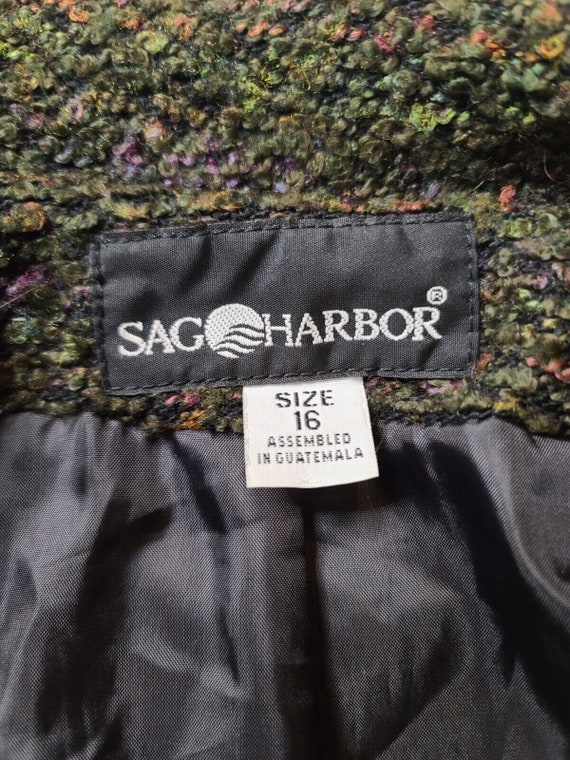 Sag Harbor Green Vintage Multicolor Tweed Button … - image 4
