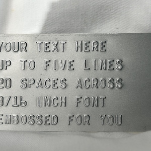 Embossed Aluminum Personal Plaque Information Plate