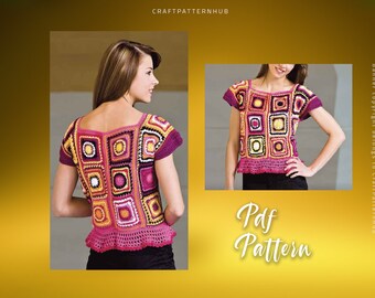 Crochet Summer Wear Pattern, Vintage Summer Crop Top Crochet, Afghan Crochet Pattern, Cardigan Pattern, DIY Craft, Included Stitch Guide