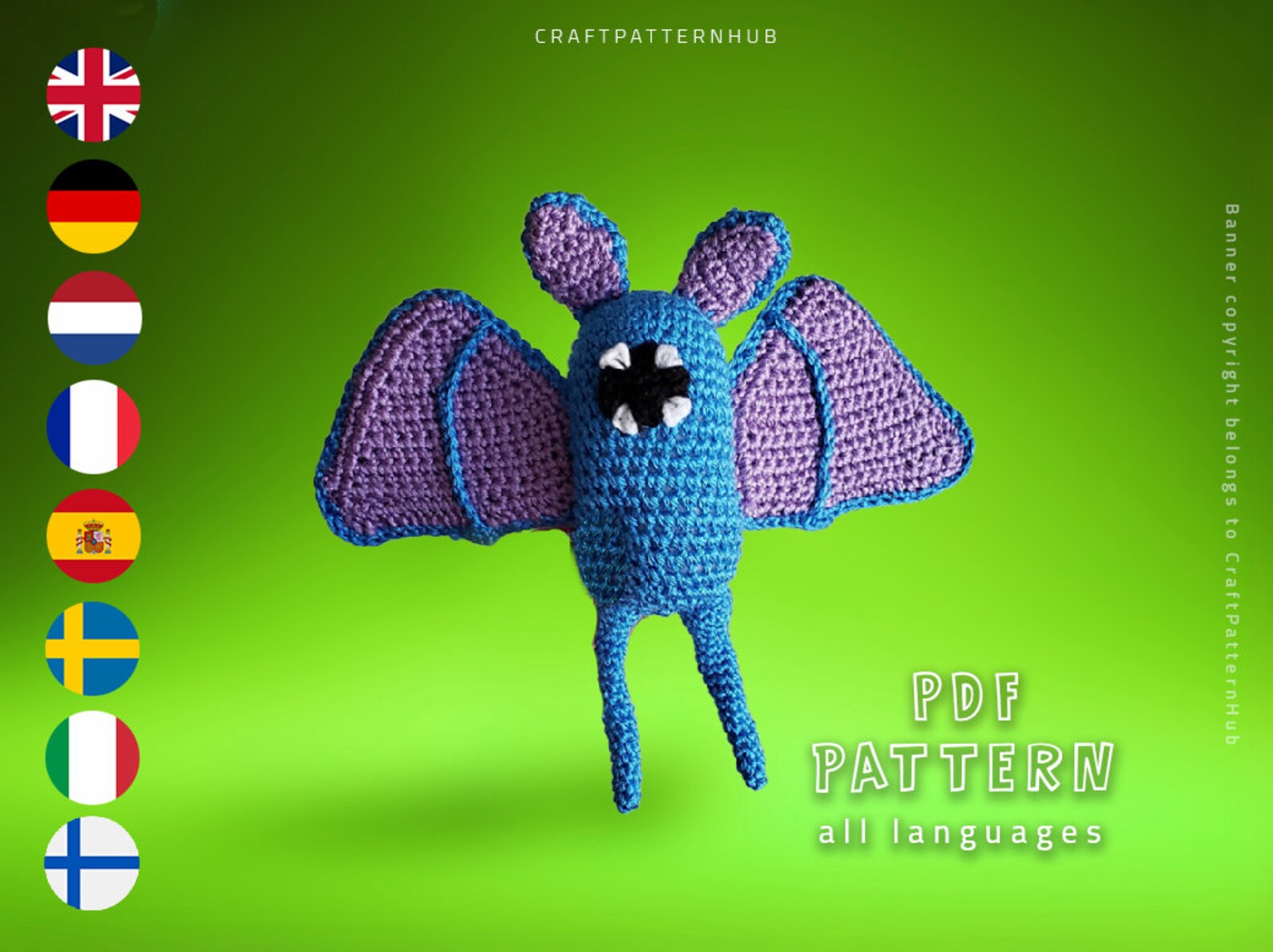 Bat Crochet Pattern, Bat Amigurumi Pattern, Crochet Doll Pattern, DIY ...