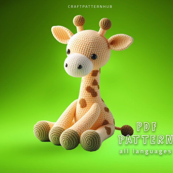 Giraffe Crochet Pattern, Giraffe Amigurumi Tutorial, Crochet Doll Pattern, Craft Pattern DIY, Gifts for Kids, Included Stitch Guide