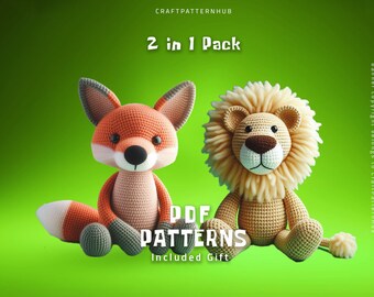 Lion-Fox Crochet Pattern, Amigurumi Tutorial, Crochet Doll Pattern, Craft Pattern, Crochet Design, Gifts for Kids, Included Stitch Guide