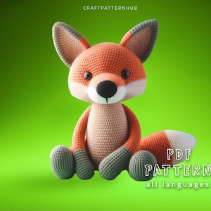 Modello con volpe all'uncinetto, Tutorial con volpe su Amigurumi, Modello per bambola all'uncinetto, Modello artigianale, Design all'uncinetto, Regali per bambini, Guida ai punti inclusa