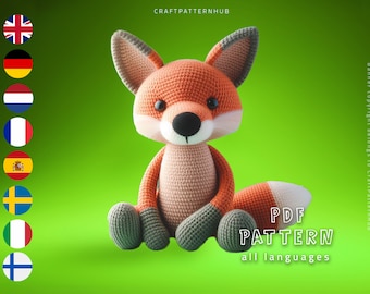 Fox Crochet Pattern, Fox Amigurumi Tutorial, Crochet Doll Pattern, Craft Pattern, Crochet Design, Gifts for Kids, Included Stitch Guide