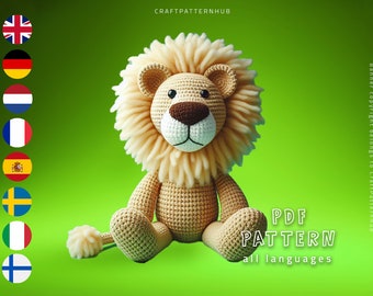 Lion Crochet Pattern, Lion Amigurumi Tutorial, Crochet Doll Pattern, Craft Pattern, Crochet Design, Gifts for Kids, Included Stitch Guide