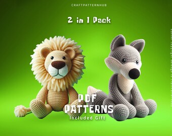Lion-Wolf Crochet Pattern, Amigurumi Tutorial, Crochet Doll Pattern, Craft Pattern, Crochet Design, Gifts for Kids, Included Stitch Guide