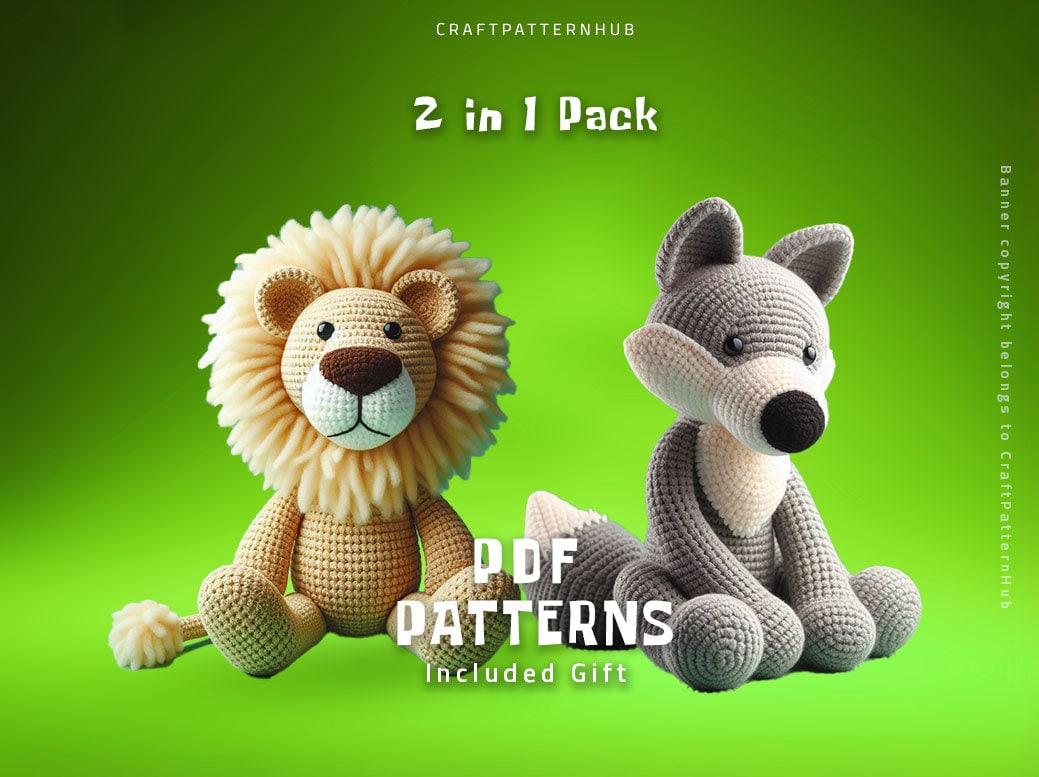 30 Wolf Crochet Patterns to Stitch for Woodland Decor, Gifts, and Amigurumi Displays 24 Lion-Wolf Crochet Pattern