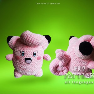 Katze Clefairy Häkelanleitung, Clefairy Amigurumi Muster, Pokemon Häkelanleitung, DIY Bastelanleitung, Geschenke für Kinder, inklusive Stichanleitung