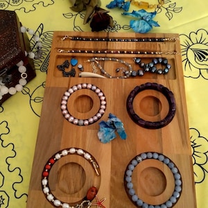 Wooden Bracelet Stand, Jewelry Display Organizer, Handmade Bracelet Holder, Boho Jewelry, Natural Wood Jewelry Organizer, Gift For Couples